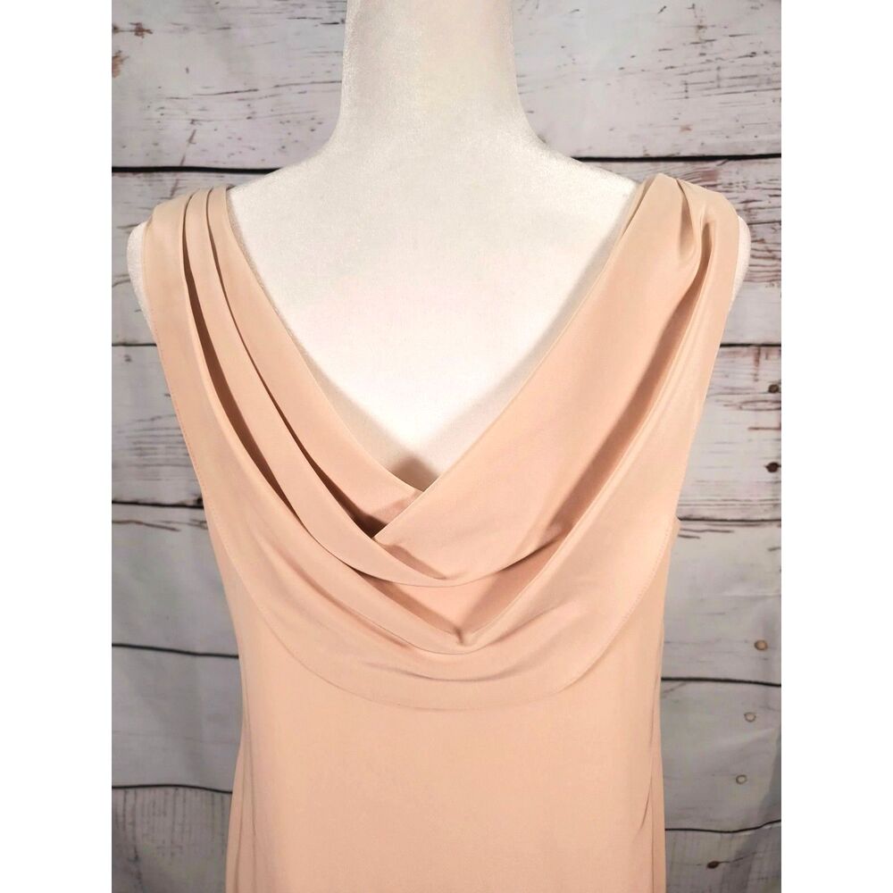 Amanda Uprichard Silk Dress Draped Neck Nude Pink Short Sheath Lined‎ SZ LG